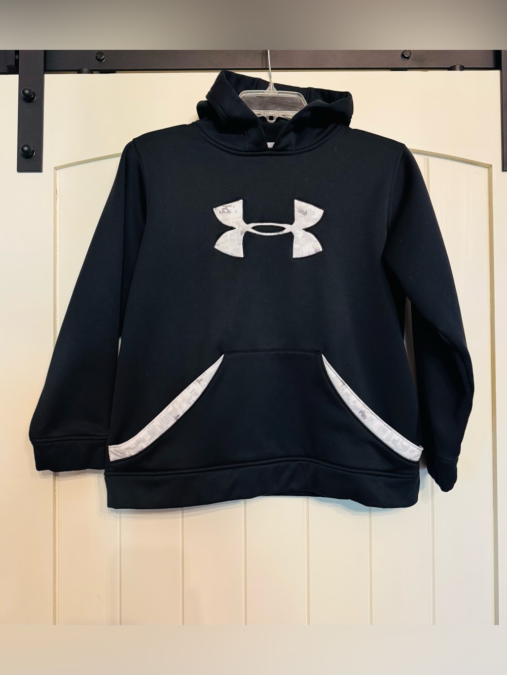 Under Armour Kids Black Hoodie with White Logo Accents